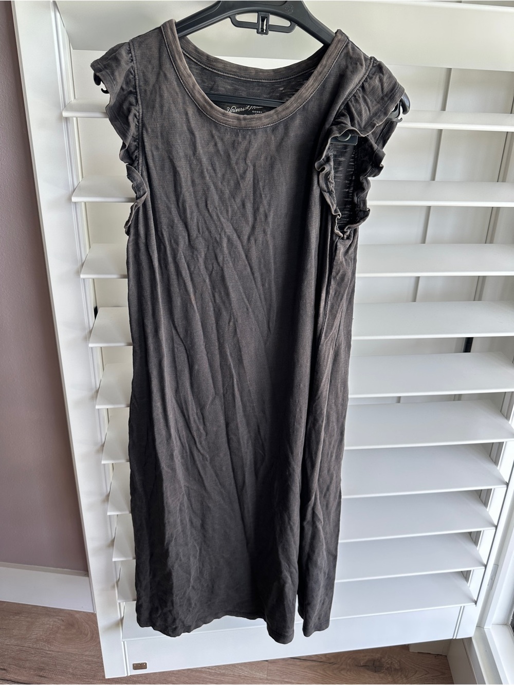 Target Universal Thread Gray Ruffle Sleeve Midi Dress